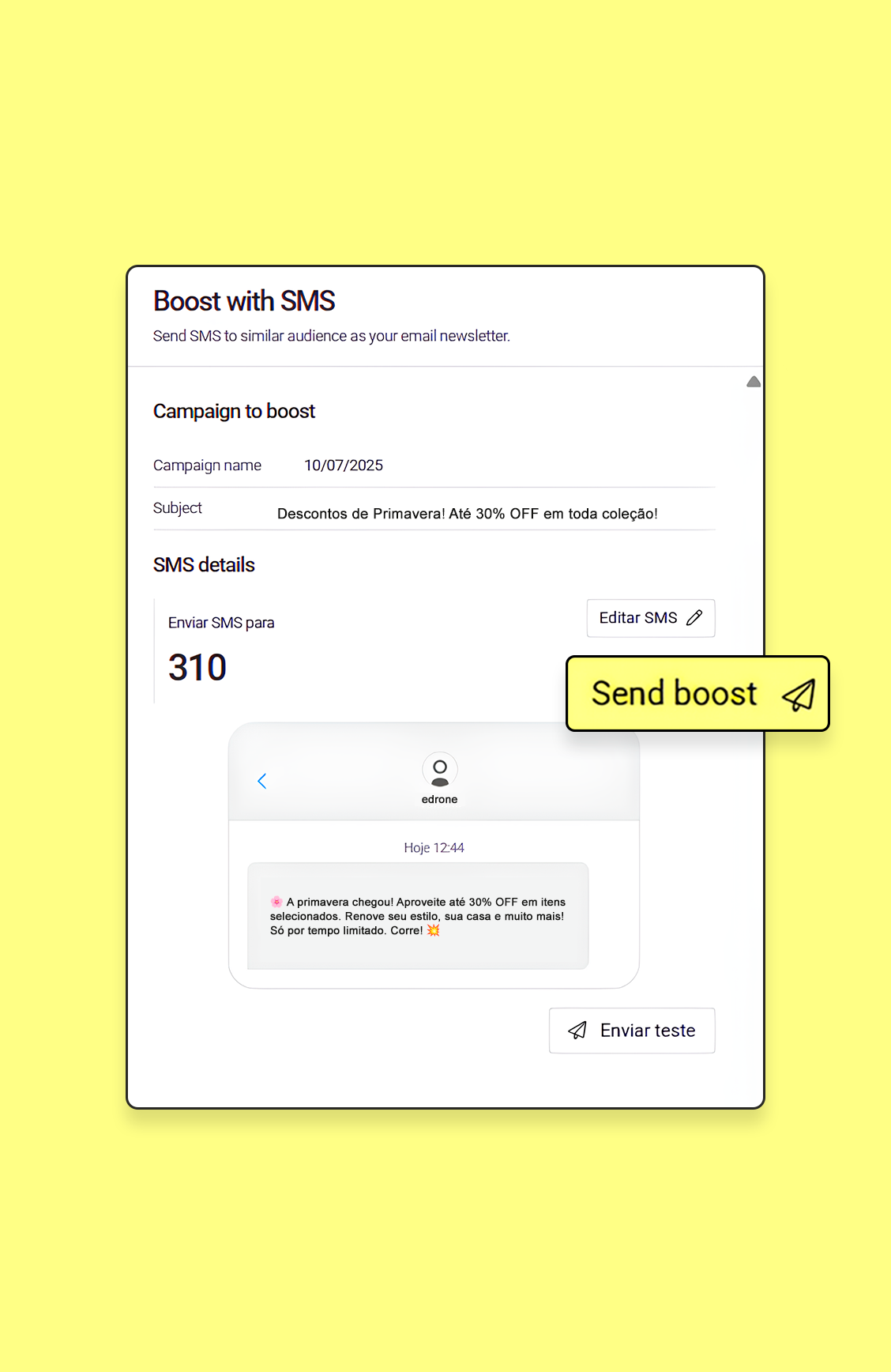 Sms boost edrone